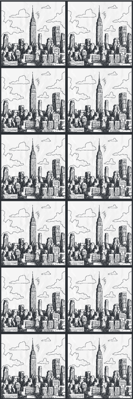 Bedroom carpet nyc sketch collage - TenStickers