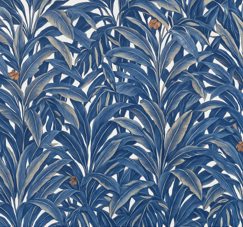 Bedroom carpet lush indigo jungle - TenStickers