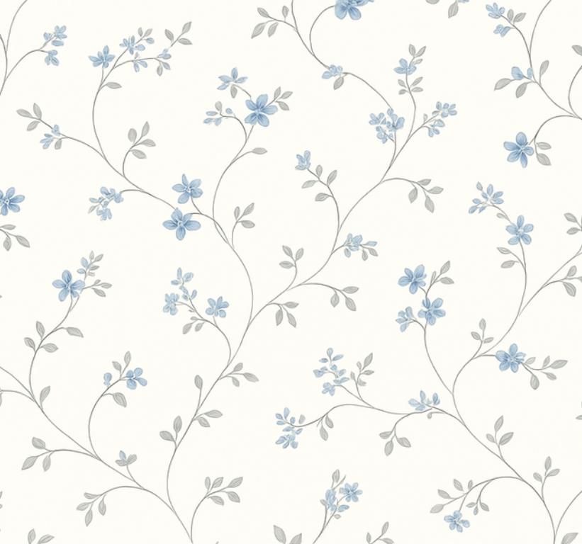 Bedroom carpet classic blue meadow trail - TenStickers