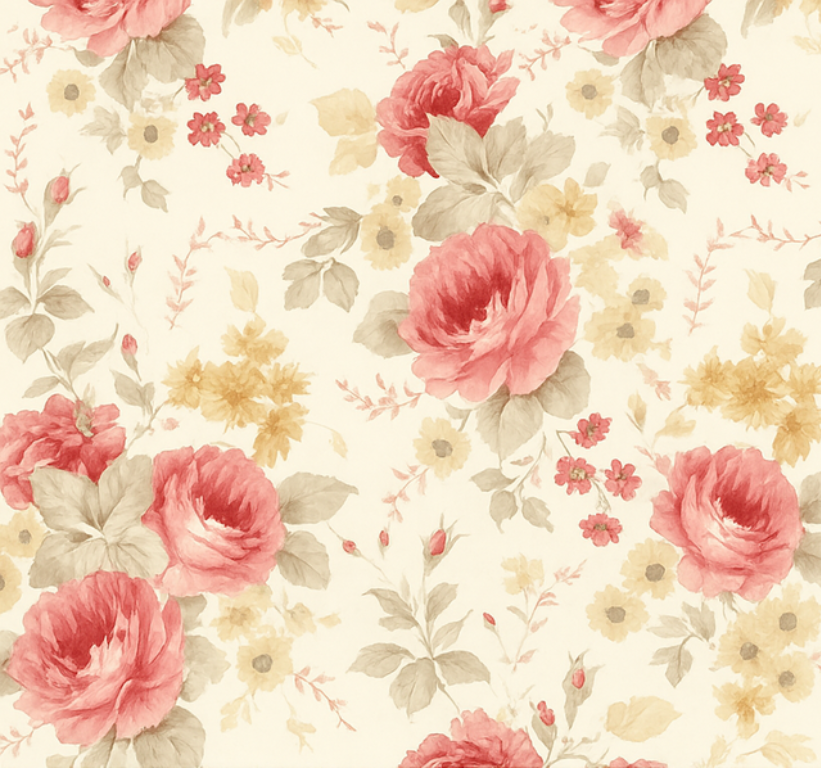 Bedroom carpet with romantic floral pattern - TenStickers