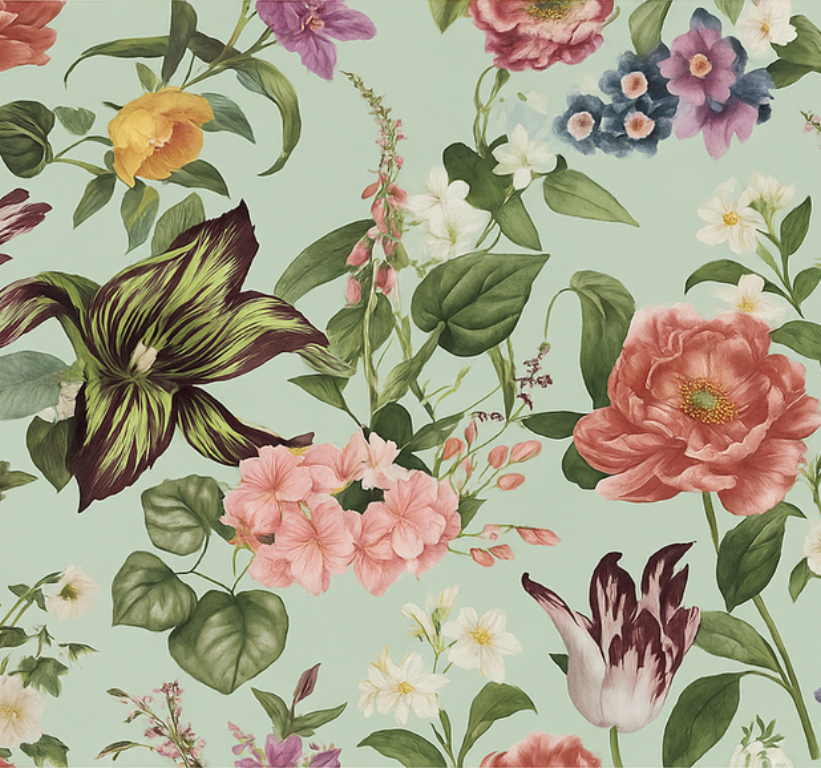Colorful spring floral bedroom carpet - TenStickers