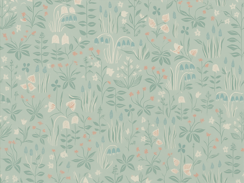 Scandi floral bedroom carpet - TenStickers