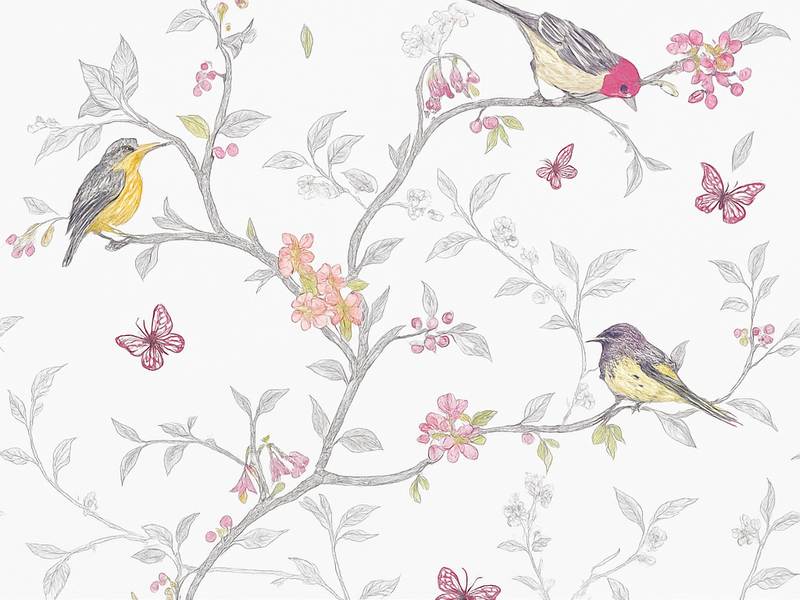 Bedroom carpet birds on branches design - TenStickers