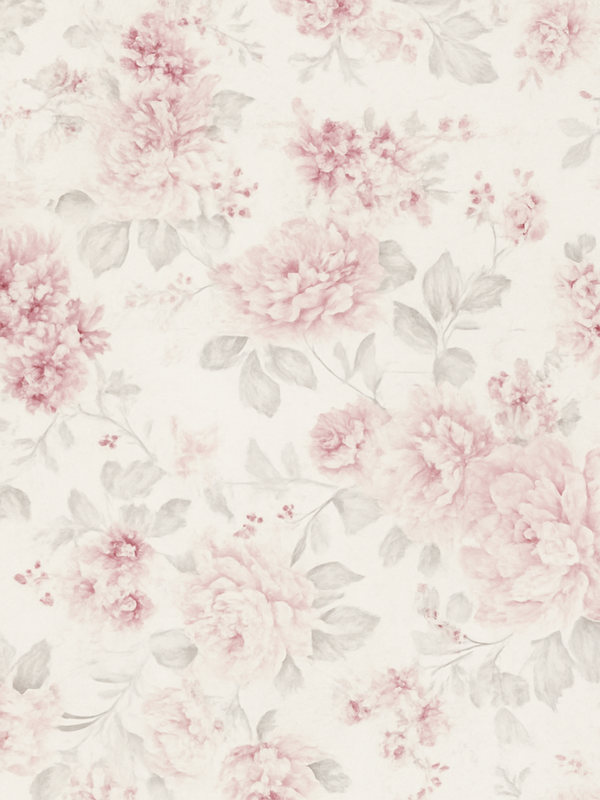 Bedroom carpet vintage pink floral pattern - TenStickers