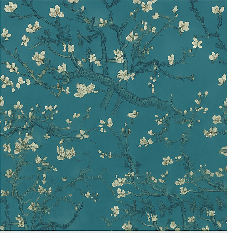 Bedroom carpet with dark blue tree design - TenStickers