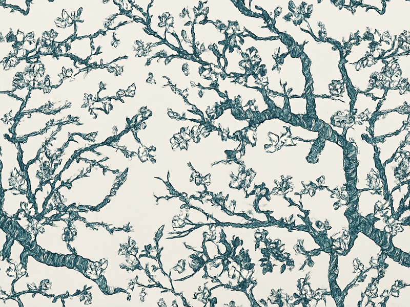 Bedroom carpet dark blue tree design - TenStickers