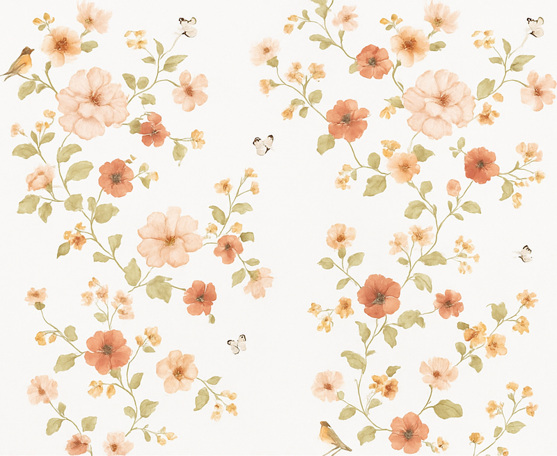 Bedroom carpet with simple white small flowers - TenStickers