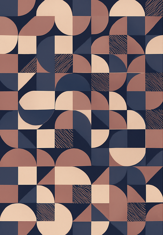 Bedroom carpet with abstract purple geometric design - TenStickers
