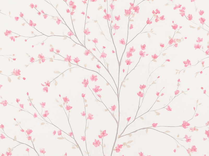 Bedroom carpet featuring small pink flower trees - TenStickers
