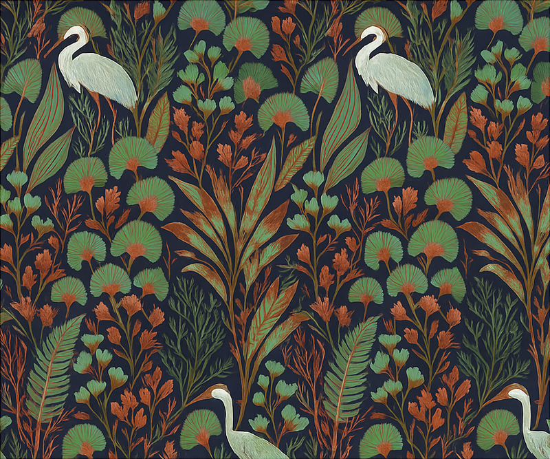 Exotic asian nature bedroom carpet - TenStickers