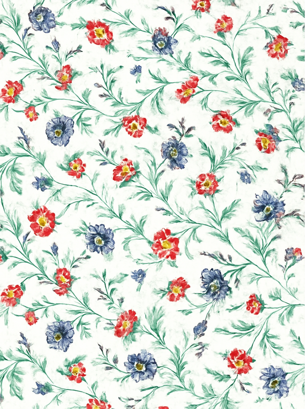 Bedroom carpet with retro floral design - TenStickers