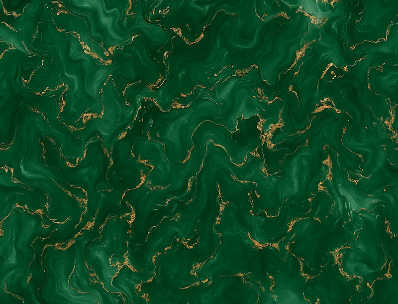 Emerald green with gold marble bedroom carpet - TenStickers