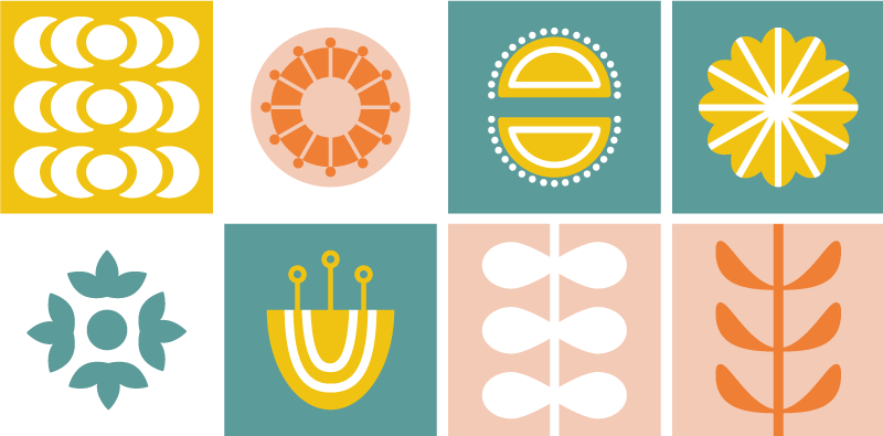 Geometric rug norwegian tile - TenStickers