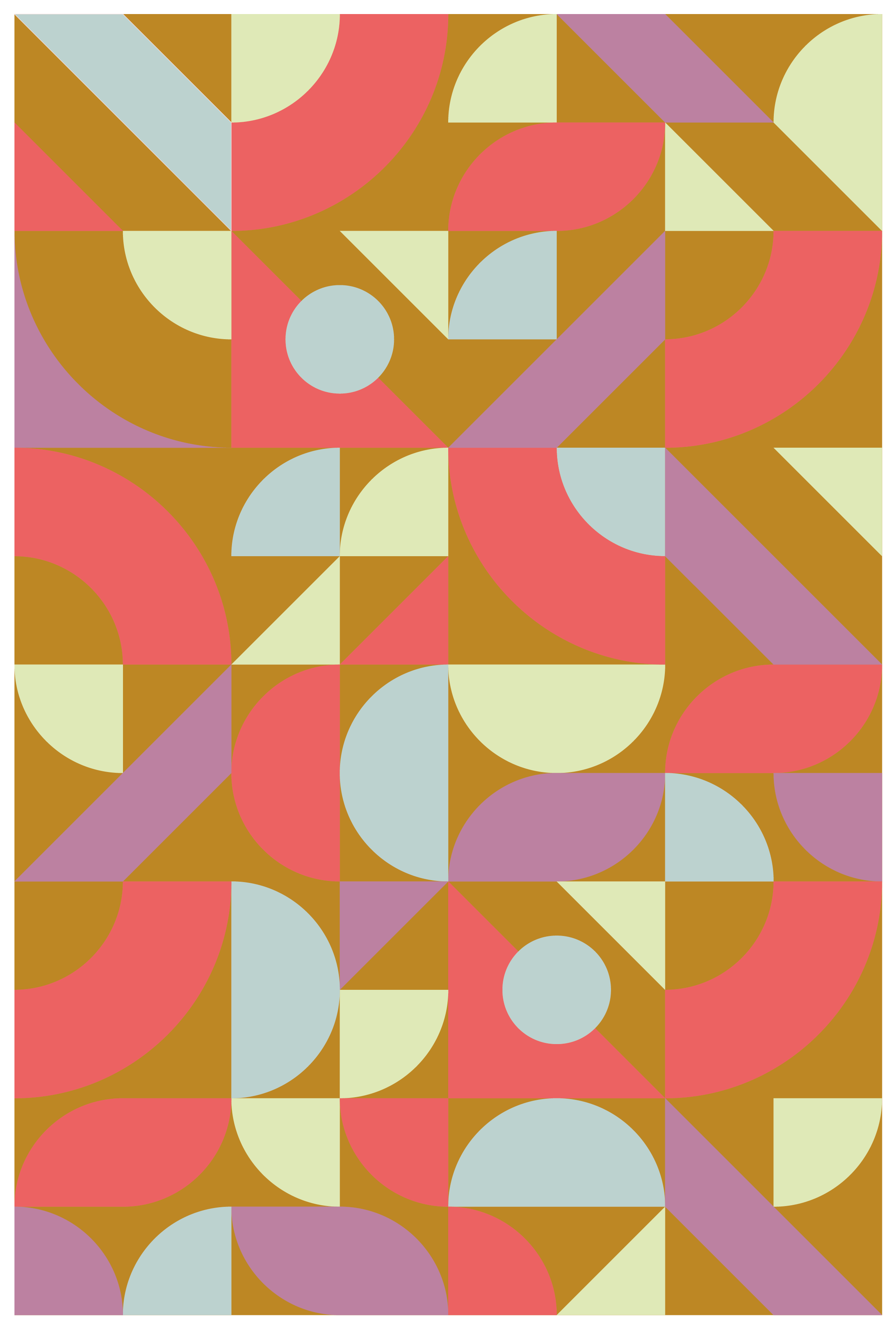 Geometric rug in vintage hues - TenStickers