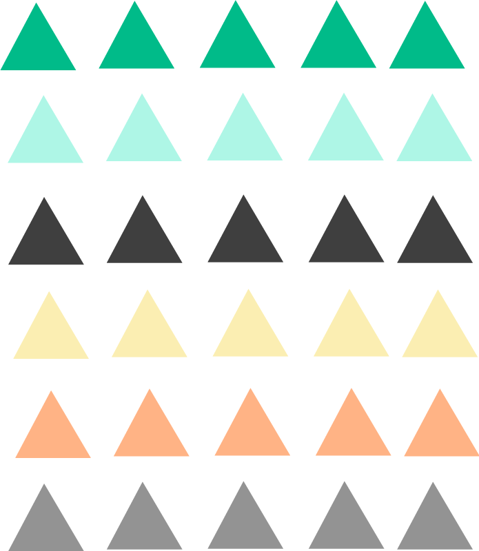 Geometric rug pack of 30 small triangles for baby - TenStickers