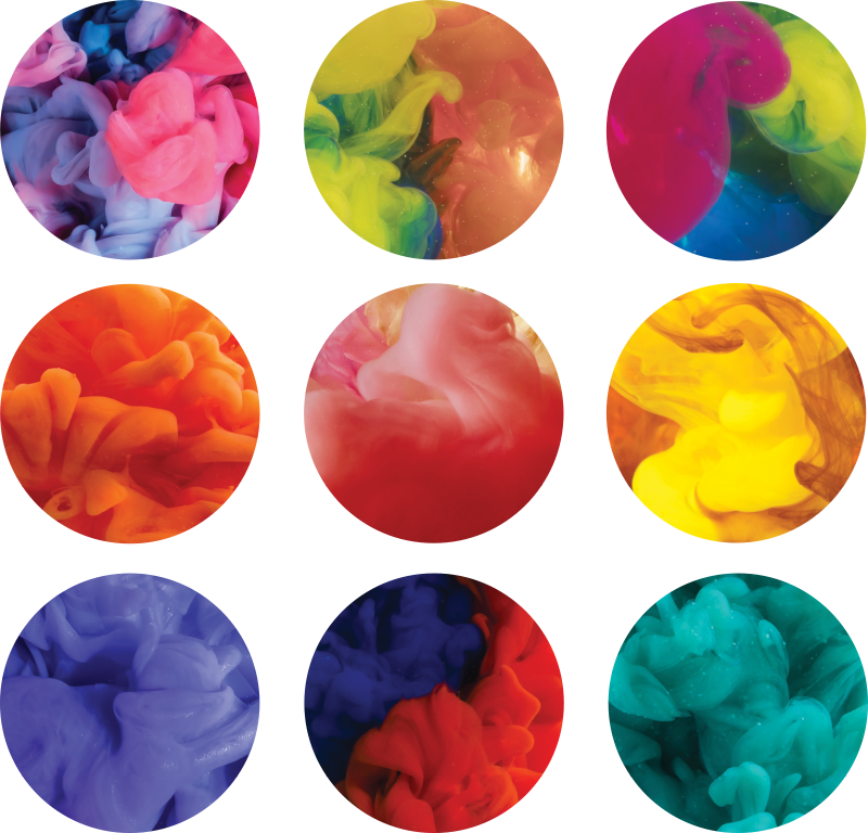 Geometric rug colorful smoke sticker set - TenStickers