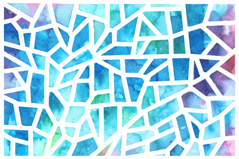 Geometric rug watercolor triangle glass mosaic - TenStickers