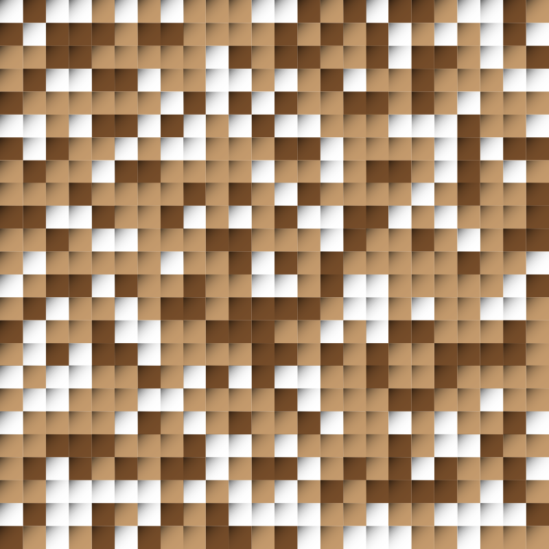 Geometric rug in brown squares - TenStickers