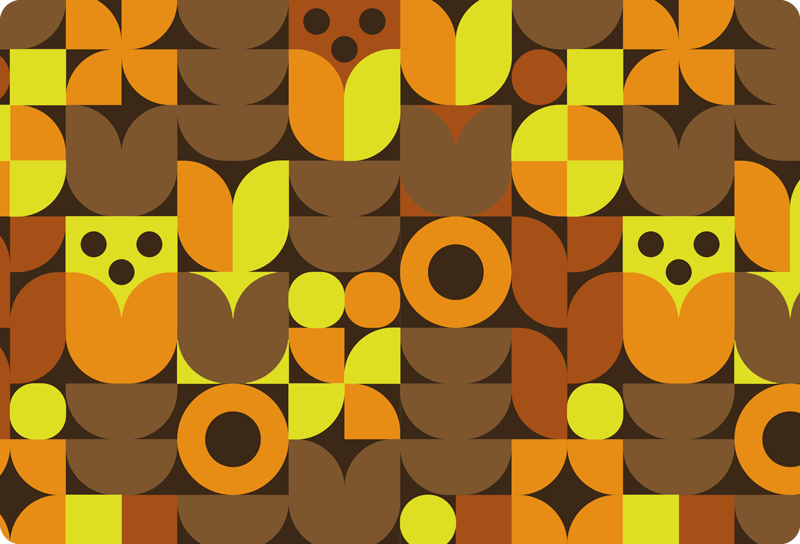 Geometric rug abstract 70s design - TenStickers