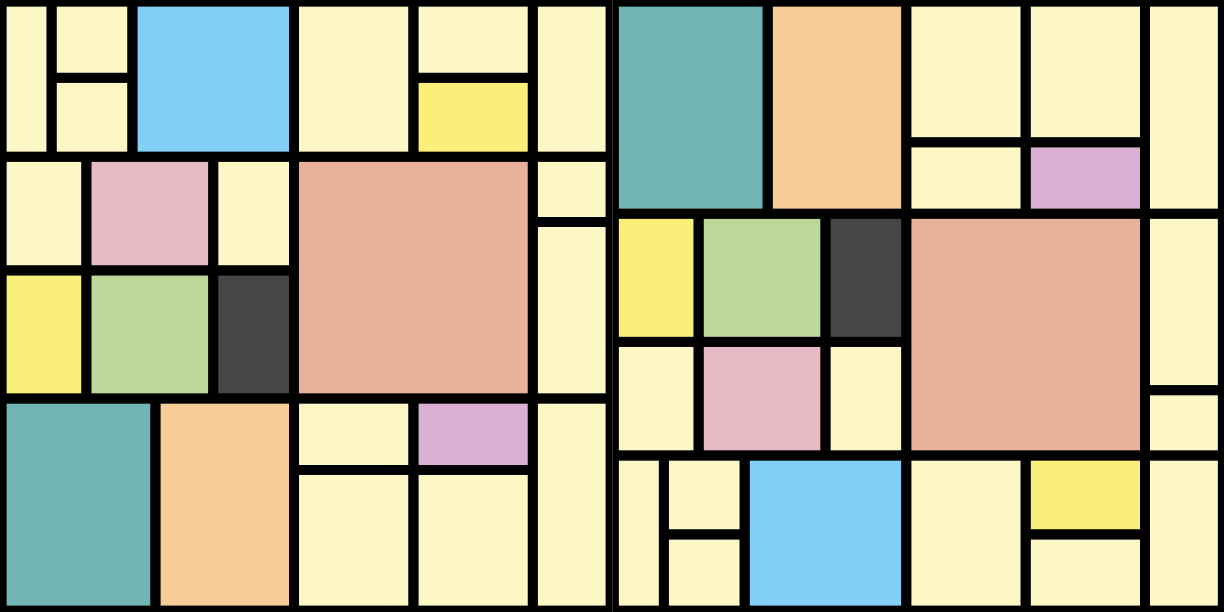 Geometric rug in patchwork color blocks - TenStickers