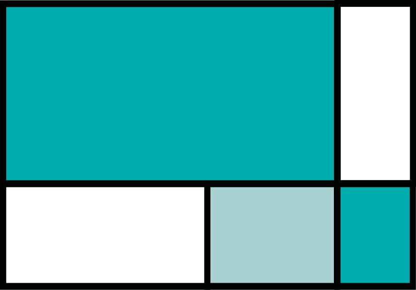 Geometric rug in green square color blocks - TenStickers