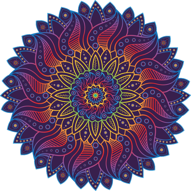 Geometric rug rainbow mandala design - TenStickers