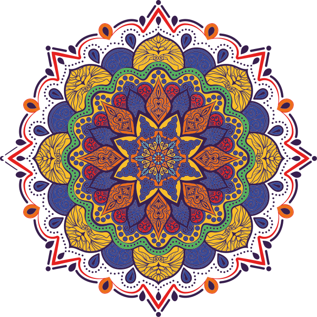 Geometric rug colorful flower mandala - TenStickers