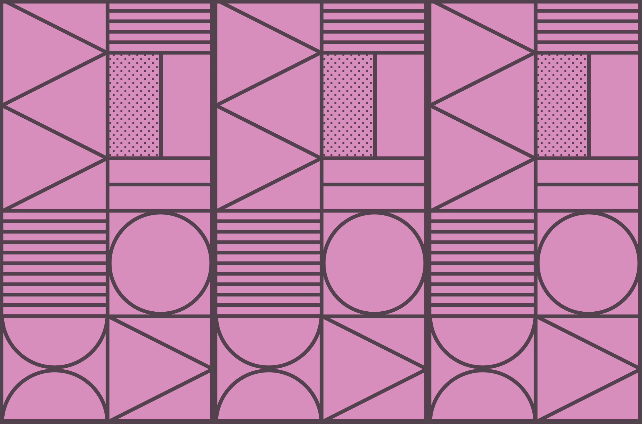 Geometric rug in pink and grey color block - TenStickers