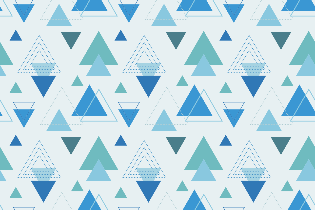 Geometric rug with blue triangle wall art pattern - TenStickers