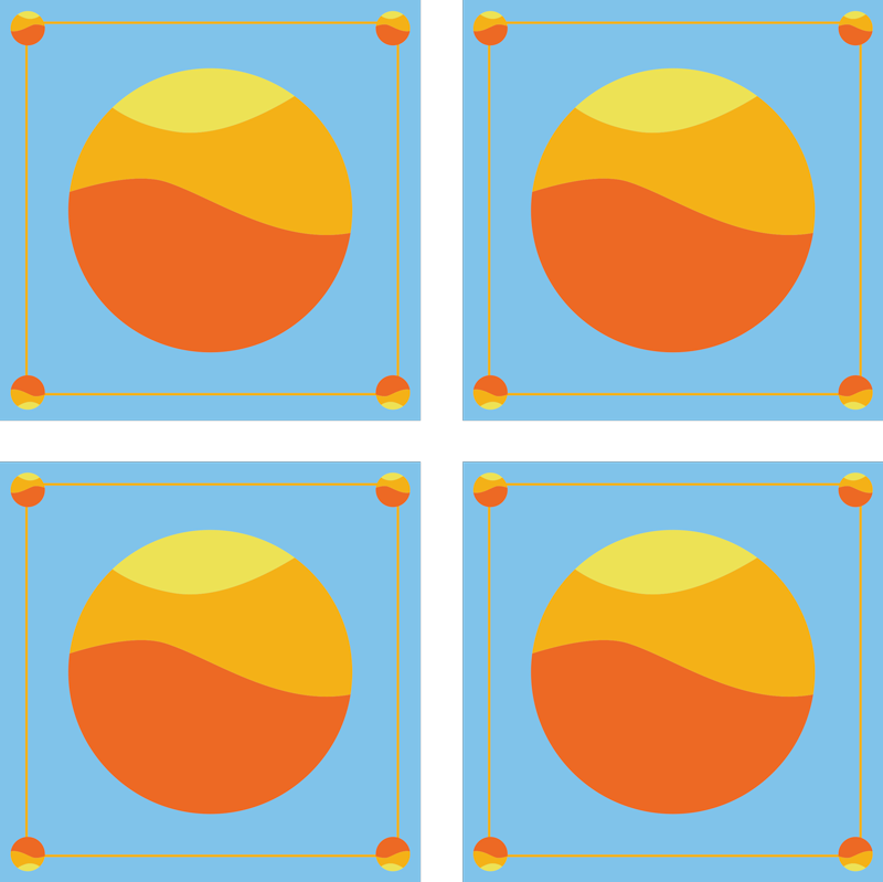 Geometric rug colorful geometric circles - TenStickers