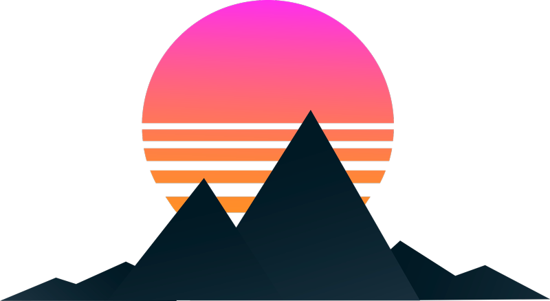 Geometric rug mountain sunset - TenStickers