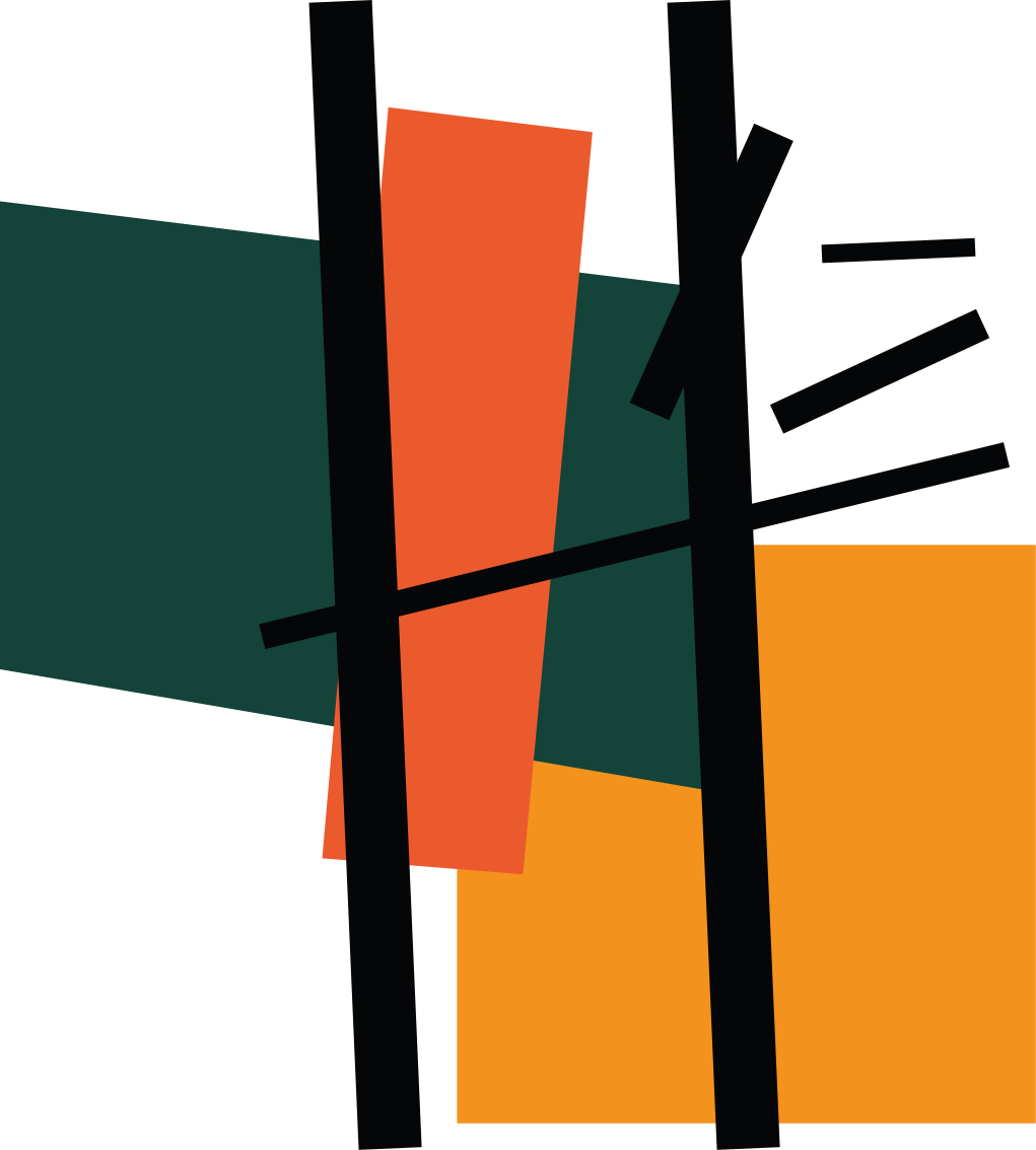 Geometric rug with abstract color blocks - TenStickers