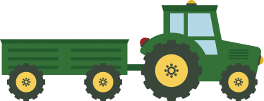 Kids carpet green tractor and wagon wall decal - TenStickers