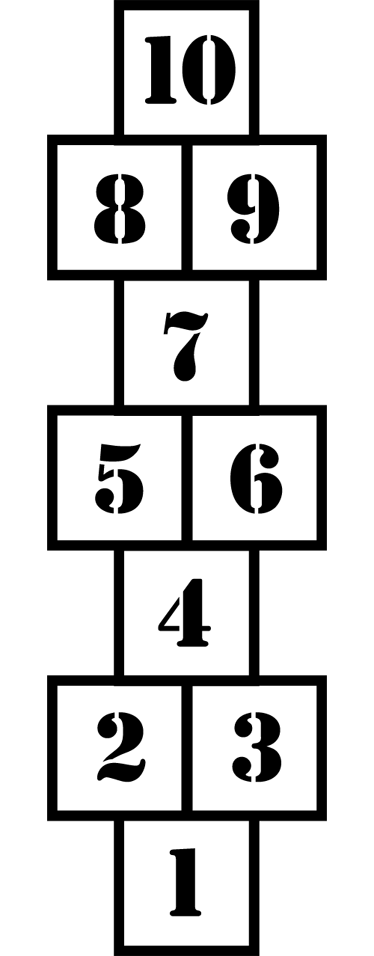 Kids carpet black and white hopscotch design - TenStickers