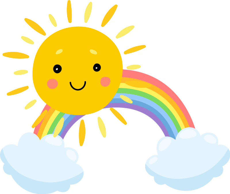 Kids carpet sky cartoon sun and rainbow design - TenStickers