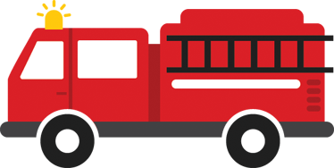 Kids carpet firefighters truck design - TenStickers