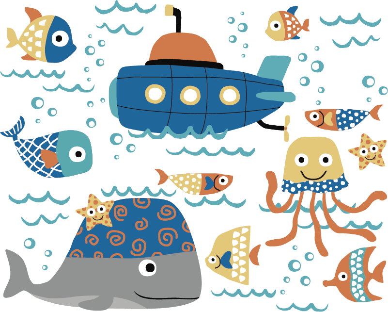 Kids carpet with marine designs - TenStickers
