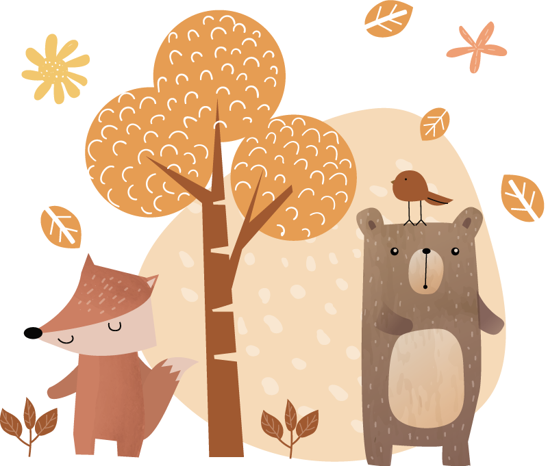 Kids carpet animals and tree - TenStickers