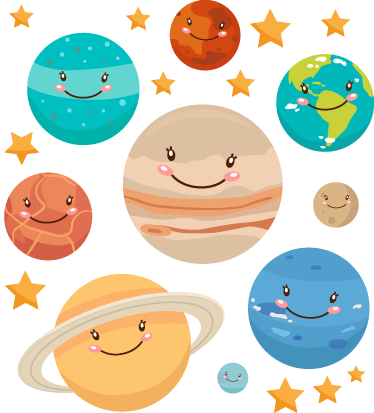 Kids carpet solar system planet stickers - TenStickers