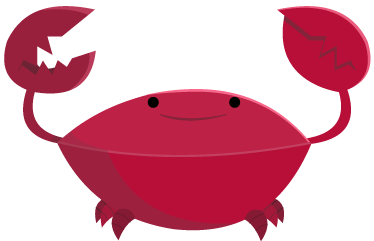 Kids carpet red smiling crab - TenStickers