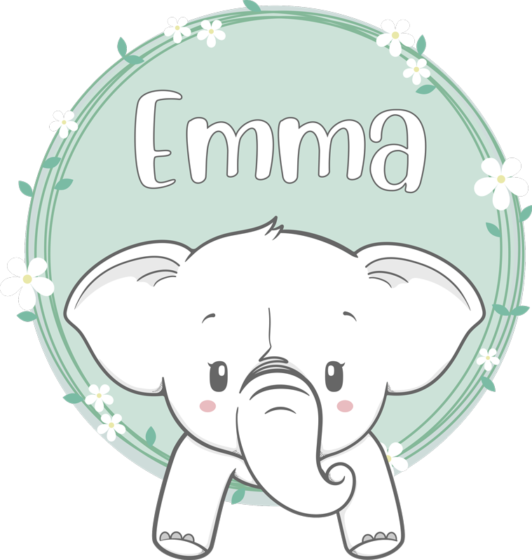 Kids carpet personalized elephant - TenStickers