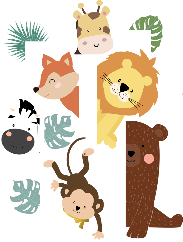 Kids carpet animals at the door - TenStickers