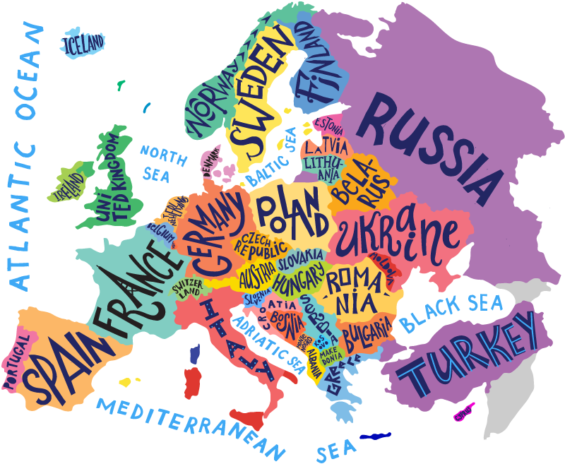 Kids carpet europe map rug - TenStickers