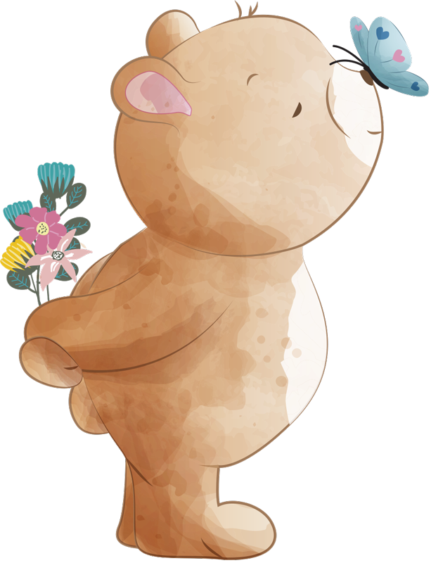 Kids carpet with bear and butterfly sticker - TenStickers