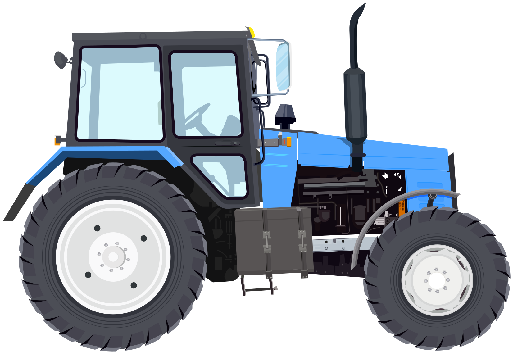 Kids carpet blue modern tractor - TenStickers