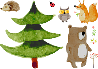 Kids carpet wild forest creatures - TenStickers