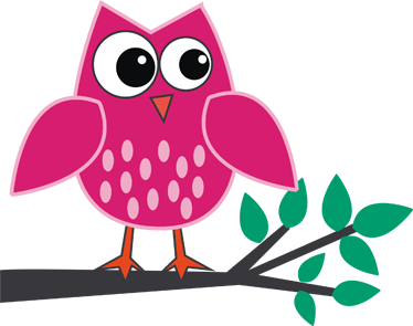 Kids carpet pink owl on a branch - TenStickers