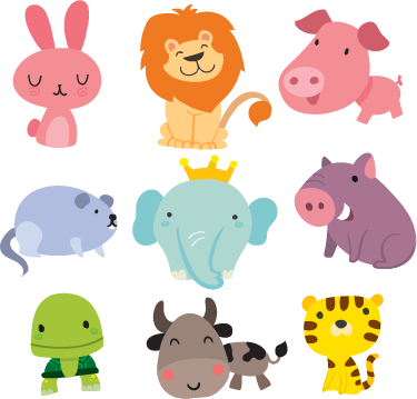 Kids carpet with animal stickers for children - TenStickers