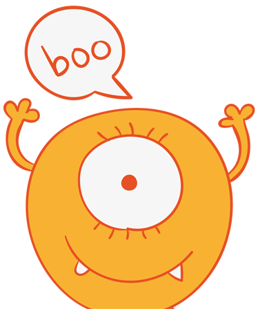 Kids carpet yellow monster closet sticker - TenStickers