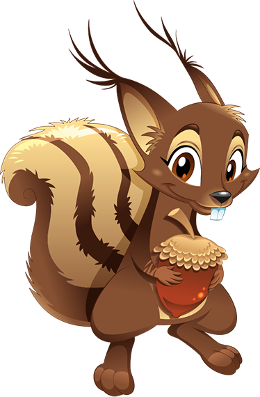 Kids carpet squirrel with acorn design - TenStickers